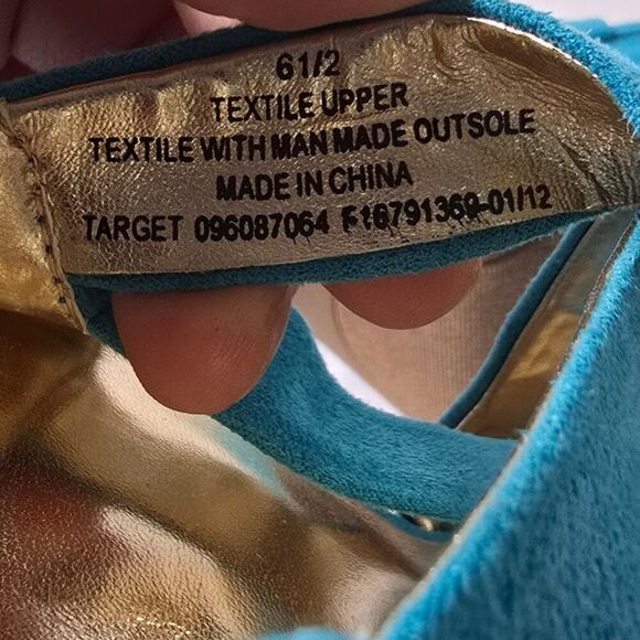 Mossimo Petene Turquoise Platform Chunky Heel Sandals Size 6.5 - Picture 6 of 8